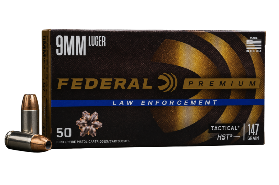 Picture of Federal Premium Law Enforcement 9mm Luger 147 Grain HST Jacketed Hollow Point P9HST2