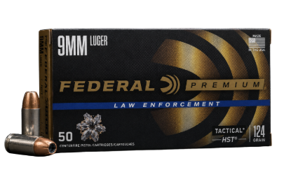 Picture of Federal Premium Law Enforcement 9mm Luger 124 Grain HST Jacketed Hollow Point P9HST1 (500rd bundle)